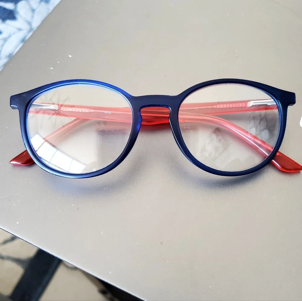 Unisex Blue Red Reading Glasses +1.25